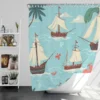 Hawaii Theme Old Tail Ship Shower Curtain