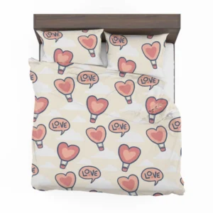 Heart Hot Air Balloon Love Pattern Bedding Set 2