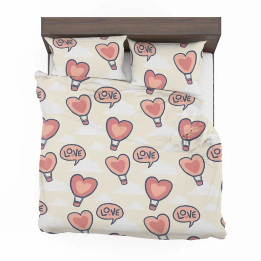 Heart Hot Air Balloon Love Pattern Bedding Set 2