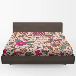 Henna Mehndi Floral Design Fitted Sheet 1