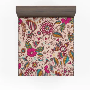 Henna Mehndi Floral Design Fitted Sheet