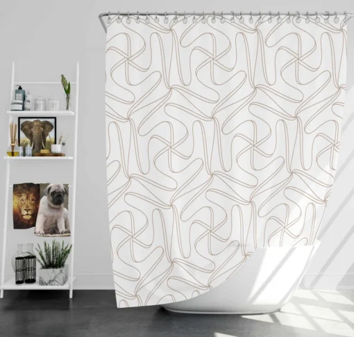 Hexagon Geometric Lines Shower Curtain