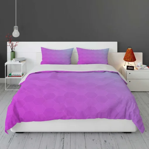 Hexagon Pattern Purple Gradient Bedding Set 1