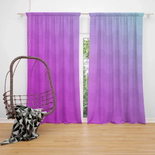 Hexagon Pattern Purple Gradient Curtain