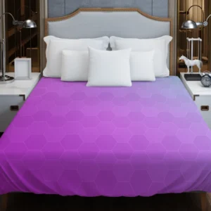 Hexagon Pattern Purple Gradient Duvet Cover