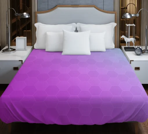 Hexagon Pattern Purple Gradient Duvet Cover