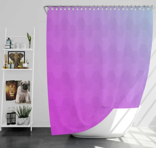 Hexagon Pattern Purple Gradient Shower Curtain