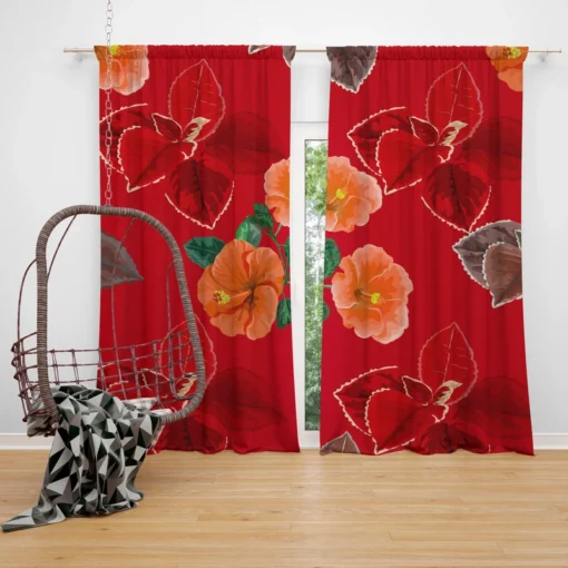 Hibiscus Flowers Pattern Curtain