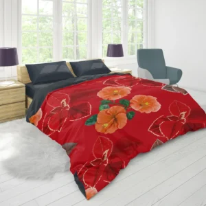 Hibiscus Flowers Pattern Duvet Cover 1