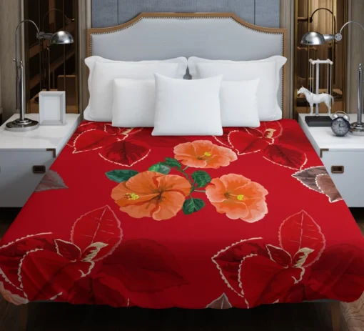 Hibiscus Flowers Pattern Duvet Cover