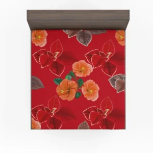 Hibiscus Flowers Pattern Fitted Sheet