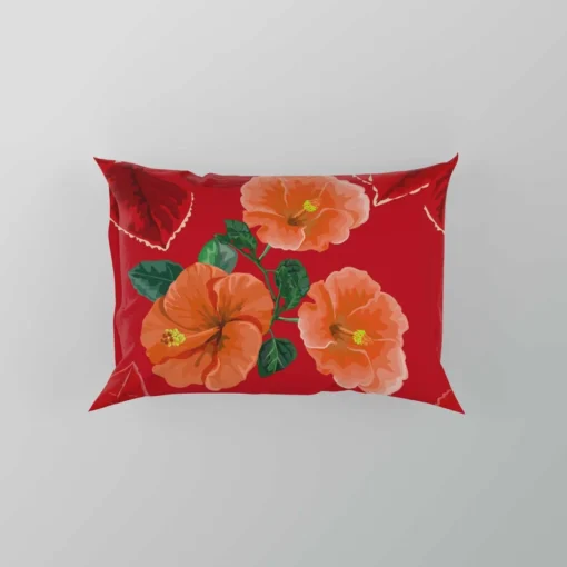 Hibiscus Flowers Pattern Pillow Case