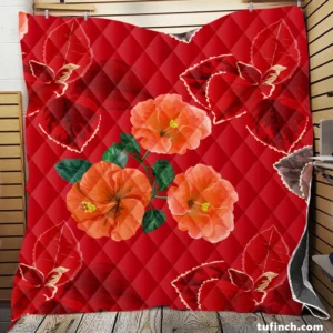 Hibiscus Flowers Pattern Quilt Blanket