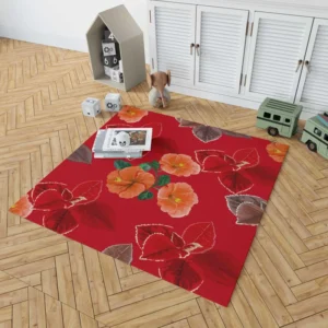 Hibiscus Flowers Pattern Rug 1