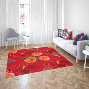 Hibiscus Flowers Pattern Rug 2