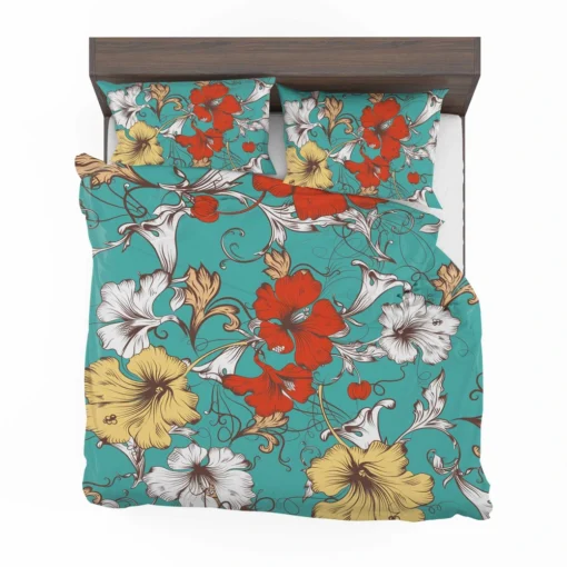 Hibiscus Flowers Print Bedding Set 2