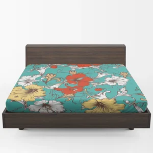 Hibiscus Flowers Print Fitted Sheet 1