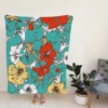 Hibiscus Flowers Print Fleece Blanket