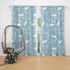 Holly berry Leaves In White Print Curtain