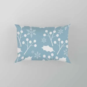 Holly berry Leaves In White Print Pillow Case