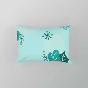 Holly berry Snowflakes Hand Drawn Pillow Case