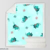 Holly berry Snowflakes Hand Drawn Sherpa Fleece Blanket