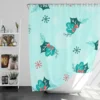 Holly berry Snowflakes Hand Drawn Shower Curtain