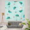 Holly berry Snowflakes Hand Drawn Wall Tapestry