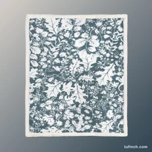 Hollybush Leaf Toile Pattern Sherpa Fleece Blanket 1