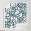 Hollybush Leaf Toile Pattern Sherpa Fleece Blanket