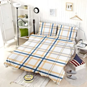 Horizontal Stripe Pattern Checkered Plaid Bedding Set