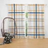 Horizontal Stripe Pattern Checkered Plaid Curtain