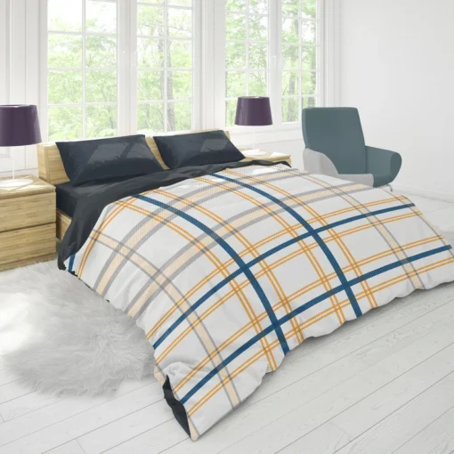 Horizontal Stripe Pattern Checkered Plaid Duvet Cover 1