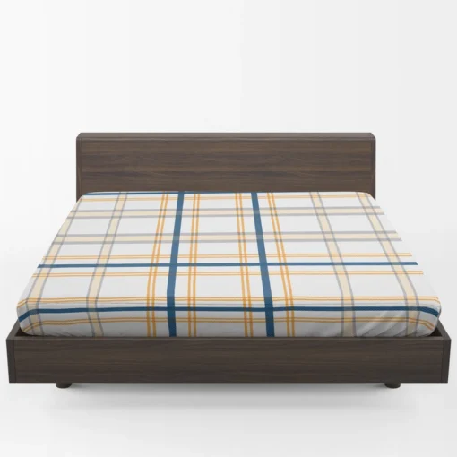 Horizontal Stripe Pattern Checkered Plaid Fitted Sheet 1