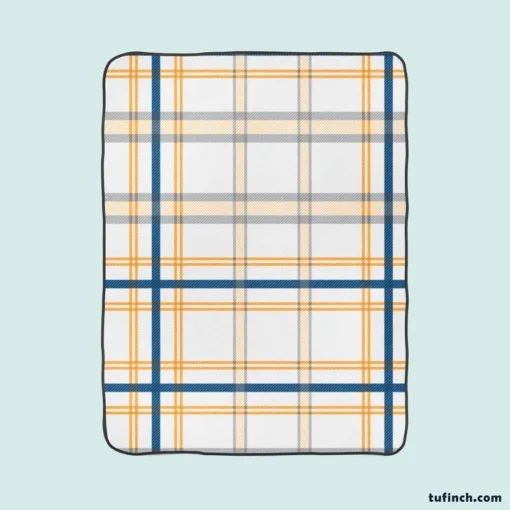 Horizontal Stripe Pattern Checkered Plaid Fleece Blanket 1