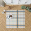 Horizontal Stripe Pattern Checkered Plaid Rug