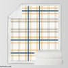 Horizontal Stripe Pattern Checkered Plaid Sherpa Fleece Blanket