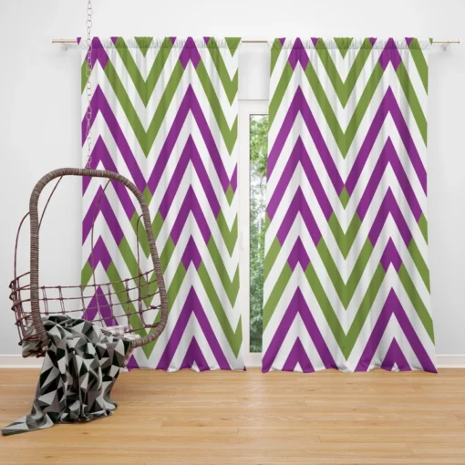 Horizontal Zigzag Chevron Stripes Curtain