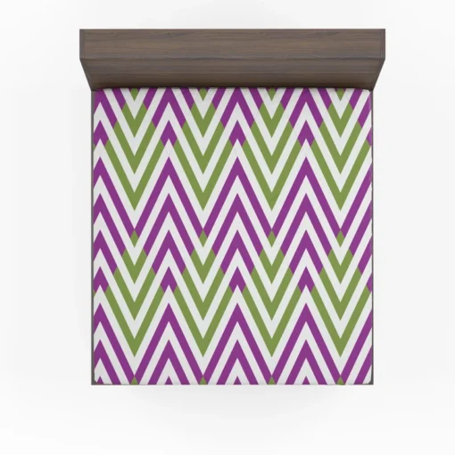 Horizontal Zigzag Chevron Stripes Fitted Sheet