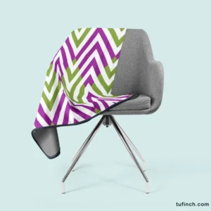 Horizontal Zigzag Chevron Stripes Fleece Blanket 2