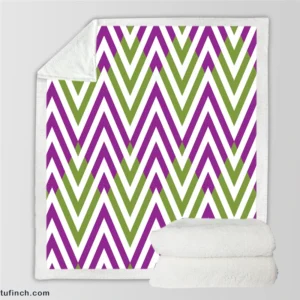 Horizontal Zigzag Chevron Stripes Sherpa Fleece Blanket