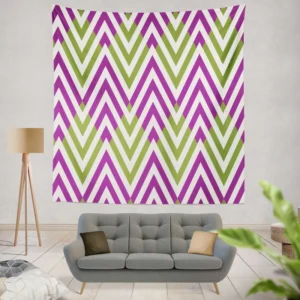 Horizontal Zigzag Chevron Stripes Wall Tapestry