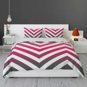 Hot Pink Chevron Design Bedding Set 1