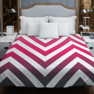 Hot Pink Chevron Design Duvet Cover