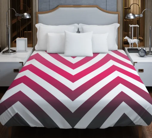 Hot Pink Chevron Design Duvet Cover