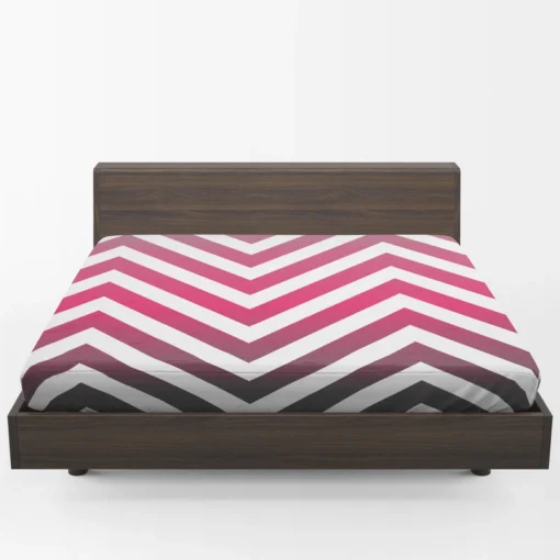 Hot Pink Chevron Design Fitted Sheet 1