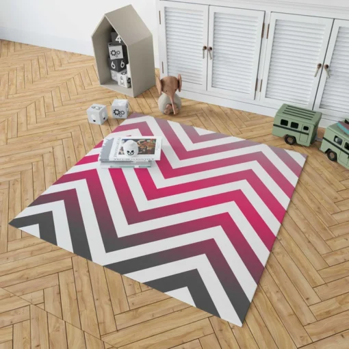 Hot Pink Chevron Design Rug 1