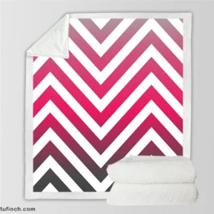 Hot Pink Chevron Design Sherpa Fleece Blanket