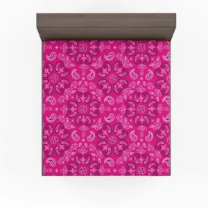 Hot Pink Floral Print Paisley Fitted Sheet