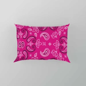 Hot Pink Floral Print Paisley Pillow Case